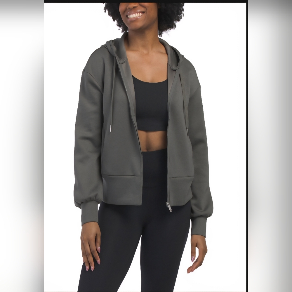 Apana L Mink City Chic Full Zip Hooded Jacket